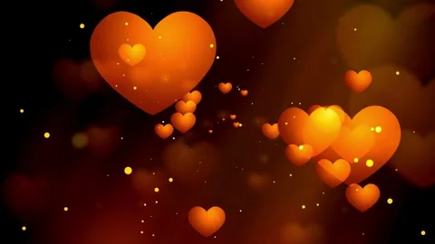 Valentine's Day background, flying abstract hearts and particles. Video stock 260678319