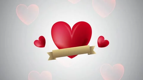 Valentine's Day background, flying abstract hearts and particles. Video stock 260678342