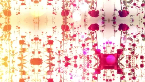 Valentine's Day background, flying abstract hearts and particles. Video stock 260678344