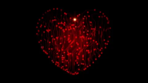 Valentine's Day background, flying abstract hearts and particles. Video stock 260678381