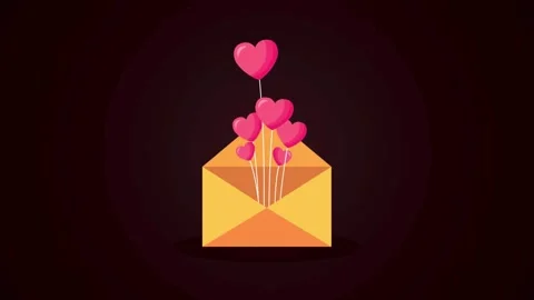 Valentine's Day background, flying abstract hearts and particles. Video stock 260678412