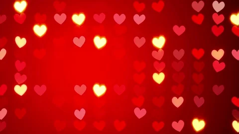 Valentine's Day background, flying abstract hearts and particles. Video stock 260678413