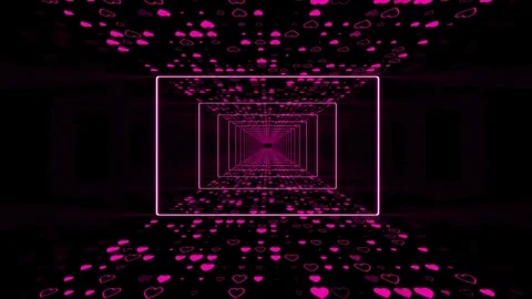 Valentine's Day background, flying abstract hearts and particles. Video stock 260678567