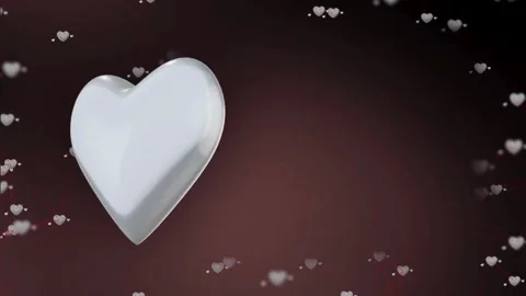 Valentine's Day background, flying abstract hearts and particles. Video stock 260678621