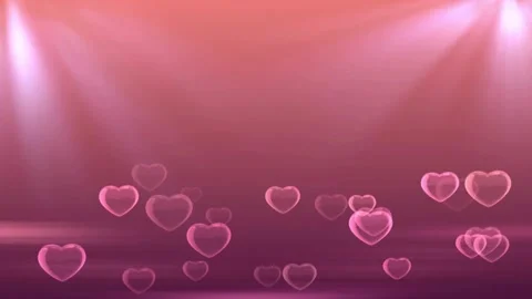 Valentine's Day background, flying abstract hearts and particles. Video stock 260678671