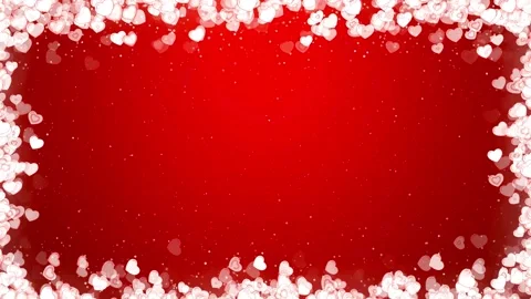 Valentine's Day background, flying abstract hearts and particles. Video stock 260678672