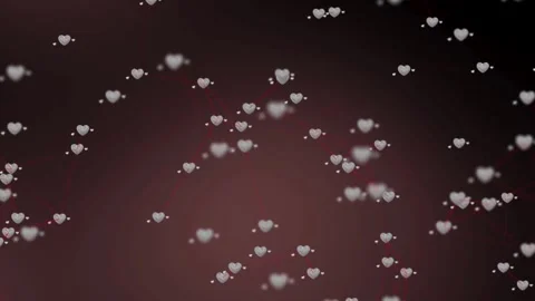 Valentine's Day background, flying abstract hearts and particles. Video stock 260678757