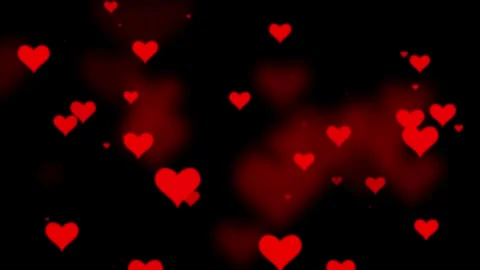 Valentine's Day background, flying abstract hearts and particles. Video stock 260678809