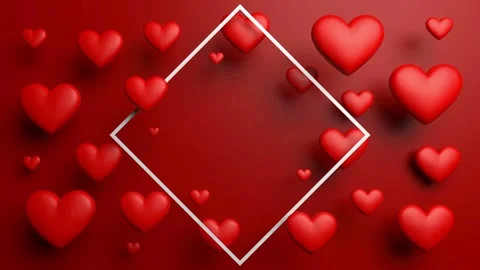 Valentine's Day background, flying abstract hearts and particles. Video stock 260678837