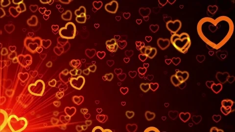 Valentine's Day background, flying abstract hearts and particles. Video stock 260678922