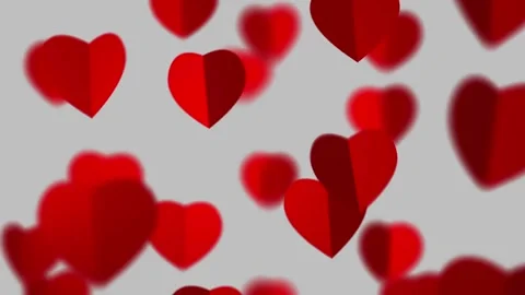 Valentine's Day background, flying abstract hearts and particles. Video stock 260678932