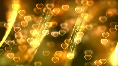 Valentine's Day background, flying abstract hearts and particles. Video stock 260678935