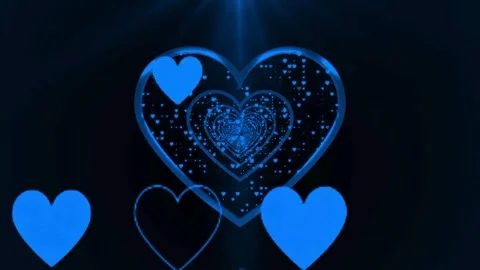 Valentine's Day background, flying abstract hearts and particles. Video stock 260678971