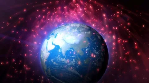 Valentine's Day background, flying abstract hearts and particles. Video stock 260678988