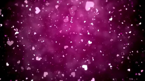 Valentine's Day background, flying abstract hearts and particles. Video stock 260678989