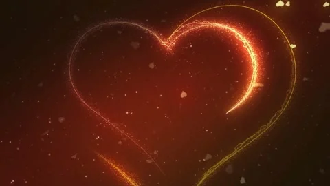 Valentine's Day background, flying abstract hearts and particles. Video stock 260679193