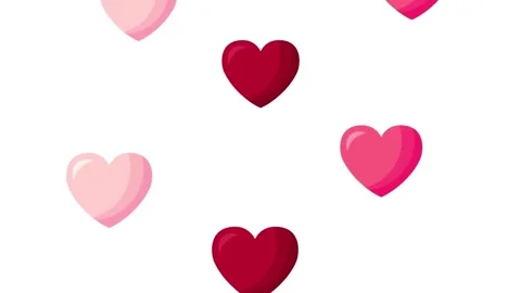 Valentine's Day background, flying abstract hearts and particles. Video stock 260679266
