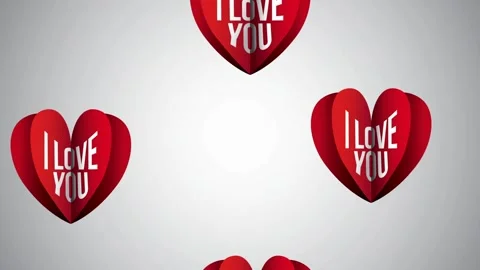 Valentine's Day background, flying abstract hearts and particles. Stock Footage 260679332