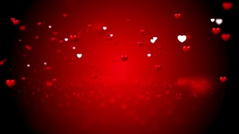 Valentine's Day background, flying abstract hearts and particles. Video stock 260680260