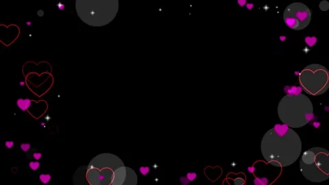 Valentine's Day background, flying abstract hearts and particles. Video stock 260680273