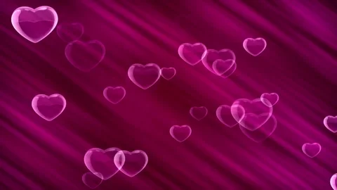 Valentine's Day background, flying abstract hearts and particles. Video stock 260680354