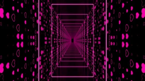 Valentine's Day background, flying abstract hearts and particles. Video stock 260680446