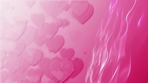 Valentine's Day background, flying abstract hearts and particles. Video stock 260680636