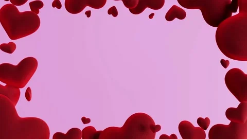 Valentine's Day background, flying abstract hearts and particles. Video stock 260680883