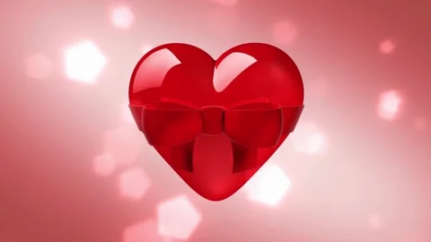 Valentine's Day background, flying abstract hearts and particles. Video stock 260680923