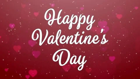Valentine's Day background, flying abstract hearts and particles. Video stock 260681019