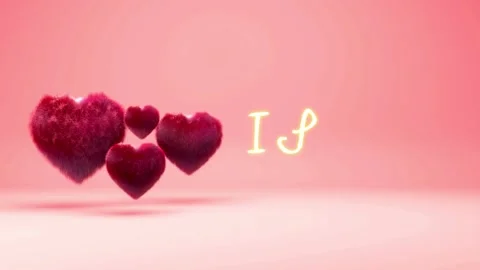 Valentine's Day background, flying abstract hearts and particles. Video stock 260681199