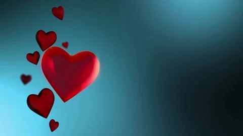 Valentine's Day background, flying abstract hearts and particles. Video stock 260681402