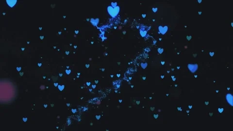 Valentine's Day background, flying abstract hearts and particles. Video stock 260681460