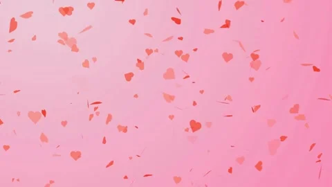Valentine's Day background, flying abstract hearts and particles. Video stock 260681529