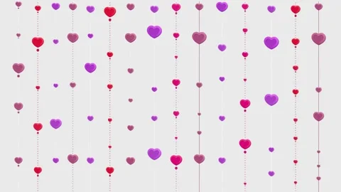 Valentine's Day background, flying abstract hearts and particles. Video stock 260681577