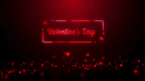 Valentine's Day background, flying abstract hearts and particles. Video stock 260681926