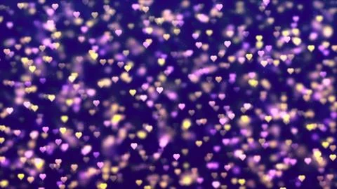 Valentine's day background, flying abstract hearts and particles Stock Illustration