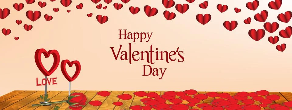 Valentines day background with heart pattern Stock Illustration