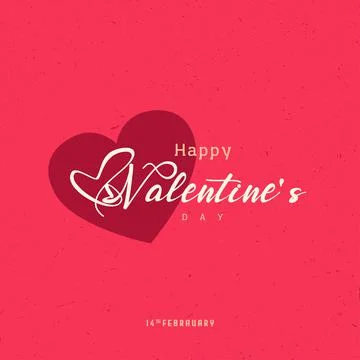 Valentines day background with heart pattern and typography of happy valentin Stock Illustration