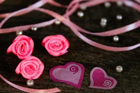 Valentines Day background with hearts Stock Photos