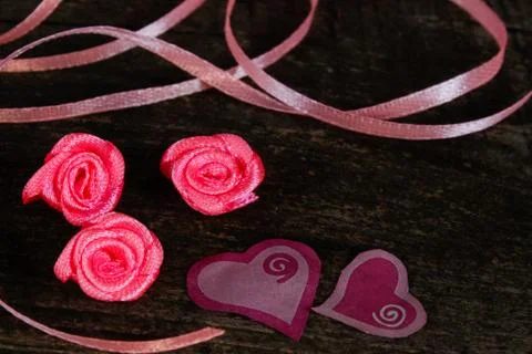 Valentines Day background with hearts Stock Photos