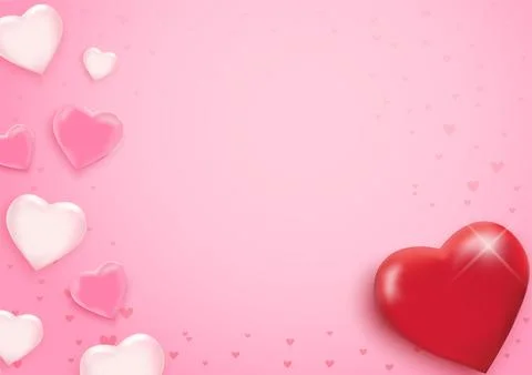 Valentine's day background with hearts. Vector illustration. Wallpaper, fly.. Stock Illustration