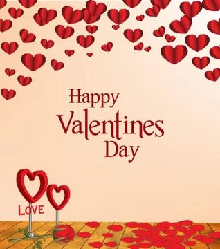 Valentines day background with icon set pattern. Vector illustration. Stock Illustration