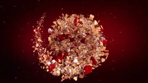 Valentine's Day background loopable red hearts, perfect background for loversб Stock Footage 95095530