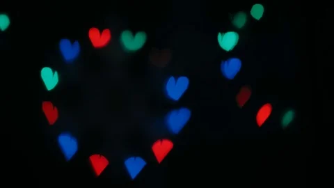 Valentine's day background, Looping flying abstract colorful hearts and particle Stock Footage 122644173