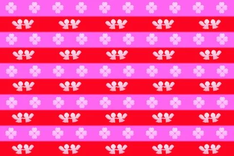Valentines day background or wrapping paper, pattern of angels holding hands  Stock Illustration