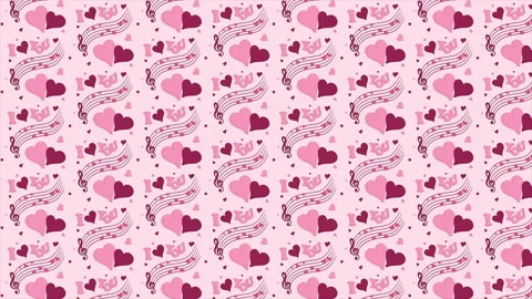 Valentine's day background pattern with hearts on a seamless loop Stock Footage 232795896