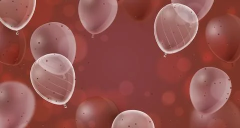 Valentine's day background with red and white balloons, vector illustration Stock Illustration