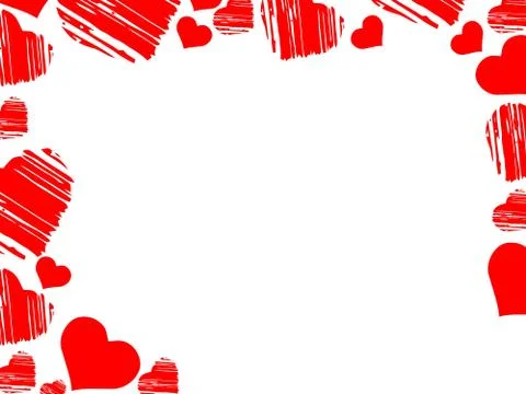Valentines day background with red hearts Stock Illustration