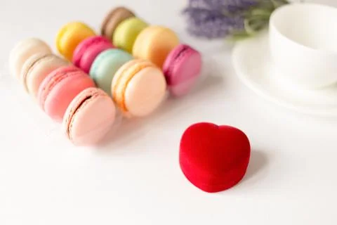 Valentine's day background with ring box Stock Photos